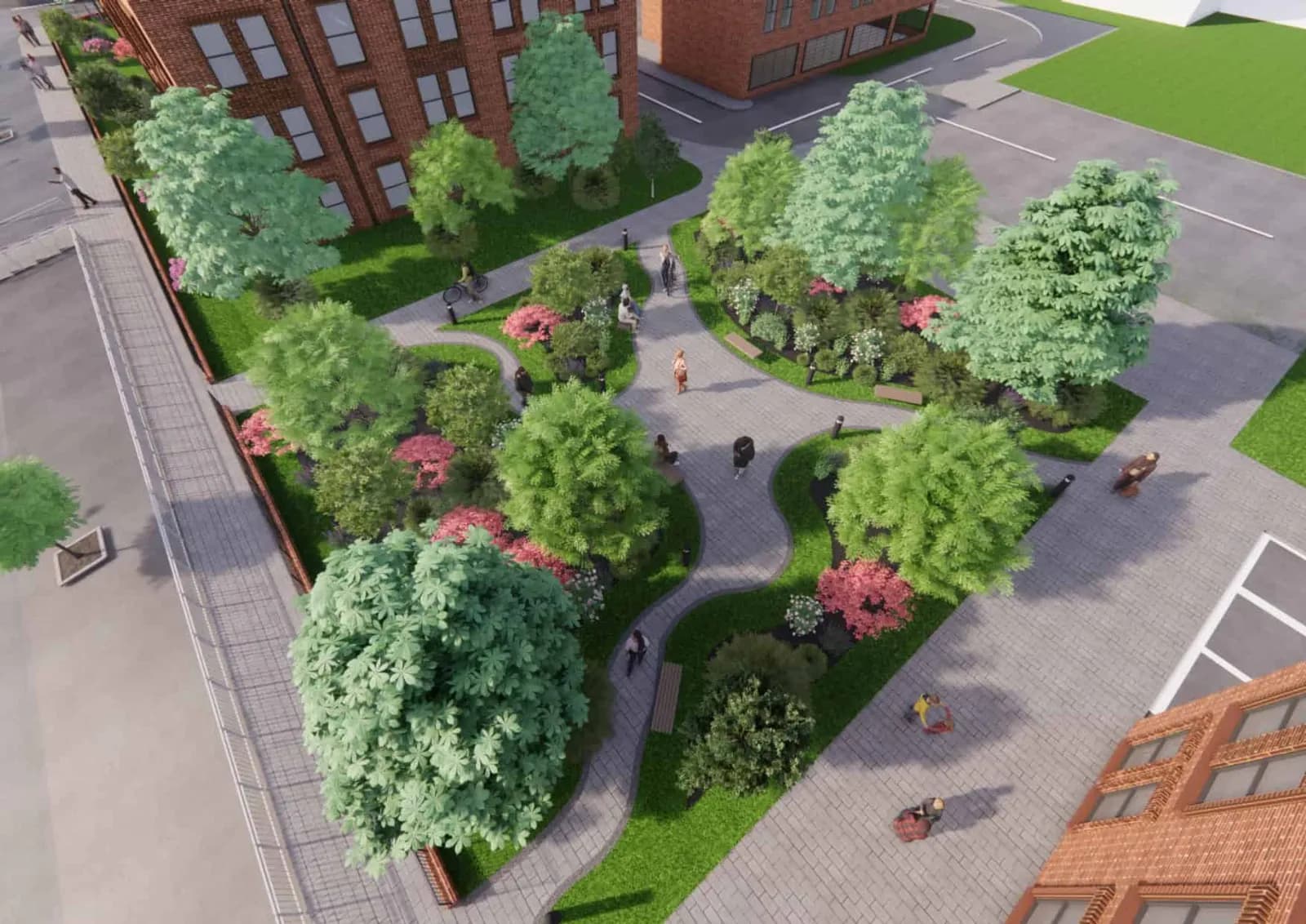 St Marks Church park birdseye view